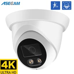 8MP 4K IP Camera Outdoor ASECAM Face Detection Audio Dual Light H.265 Onvif CCTV Metal Dome Video Surveillance Camera RTSP