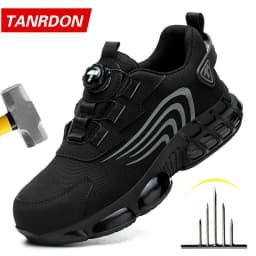 Rotary Button New Safety Shoes for Men, Anti-Impact and Anti-Piercing Work Shoes, Fashionable Men's Sports Shoes, and Safety Pro