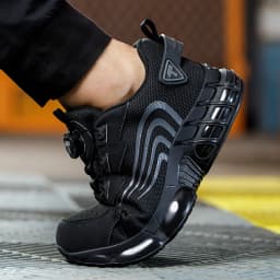 Rotary Button New Safety Shoes for Men, Anti-Impact and Anti-Piercing Work Shoes, Fashionable Men's Sports Shoes, and Safety Pro