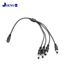 JIENUO DC Power Splitter Adapter Connector Cable 1 to 4 Output 5.5*2.1mm For CCTV Surveillance Security Camera LED Light Strip