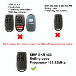 Garage Remote Control SEIP SKRJ433 SKR433-1 SKR433-3 433MHz Barrier Gate Control Garage Door Command Door Opener Rolling Code