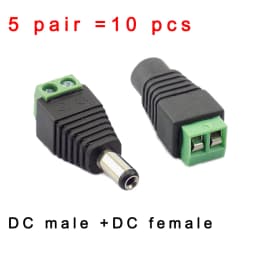 5 Pair (10pcs) Coax Cat5 To Bnc DC Power Male Jack Plug DC Female Connector Plug Adapter Av BNC UTP for CCTV Camera Video Balun