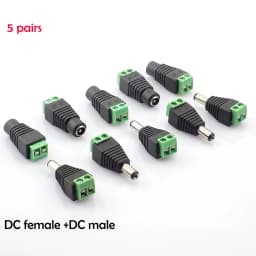 5 Pair (10pcs) Coax Cat5 To Bnc DC Power Male Jack Plug DC Female Connector Plug Adapter Av BNC UTP for CCTV Camera Video Balun