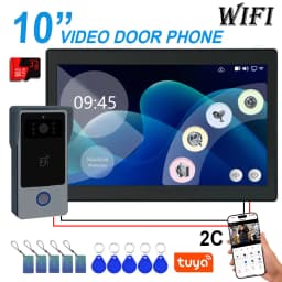 10" Touch Monitor Video Doorbell Door 2 Wires Smart Home Tuya Wifi 1080P Video Intercom Video Door Phone Camera Security System