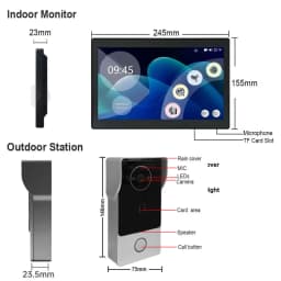 10" Touch Monitor Video Doorbell Door 2 Wires Smart Home Tuya Wifi 1080P Video Intercom Video Door Phone Camera Security System