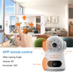 4G Camera With Sim Card 8MP 4K Dual Lens Dual Screen Two-Way Audio Indoor Baby Monitor IP Camera CCTV Surveillance Home Security