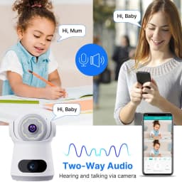 4G Camera With Sim Card 8MP 4K Dual Lens Dual Screen Two-Way Audio Indoor Baby Monitor IP Camera CCTV Surveillance Home Security