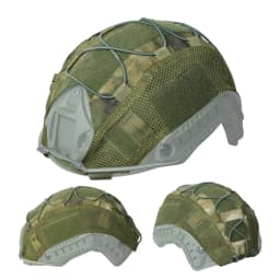 BOOIU Tactical Helmet Cover Airsoft High-cut Helmet Cover Hunting CS Camo with Elastic Cord for MH PJ BJOPS-Core Fast Helmet