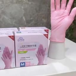 Pink Disposable Gloves Latex & Powder Free Non-Sterile Nitrile Gloves for Cleaning Esthetician Cooking Hair Dye 20/50/100Count