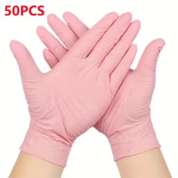 Pink Disposable Gloves Latex & Powder Free Non-Sterile Nitrile Gloves for Cleaning Esthetician Cooking Hair Dye 20/50/100Count