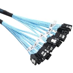 4/6/8Pcs Set 7 Pin SATA to 7 Pin SAS Cable12Gbps High-Speed Data Transfer SATA 3.0HDD Cable for Server NAS PC - 6 Ports per Set