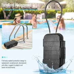 Travel Safe Lock Box Portable Safe for Gym Anti-Theft Beach Safe Box Waterproof Small Combination Lock Box with Removable Chain