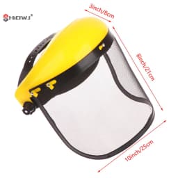 Stainless Steel Garden Grass Trimmer Safety Helmet Hat With Full Face Mesh Splash Proof Face Screen Safety Protective Mask