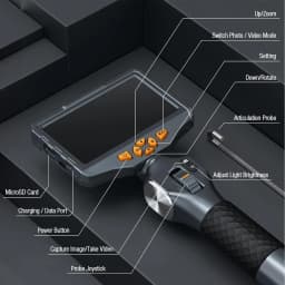 TESLONG TD500 3.9MM Lens Articulating Borescope 1080P 5 Inch IPS Screen Two Way 360° Steering Endoscope Camera with WIFI