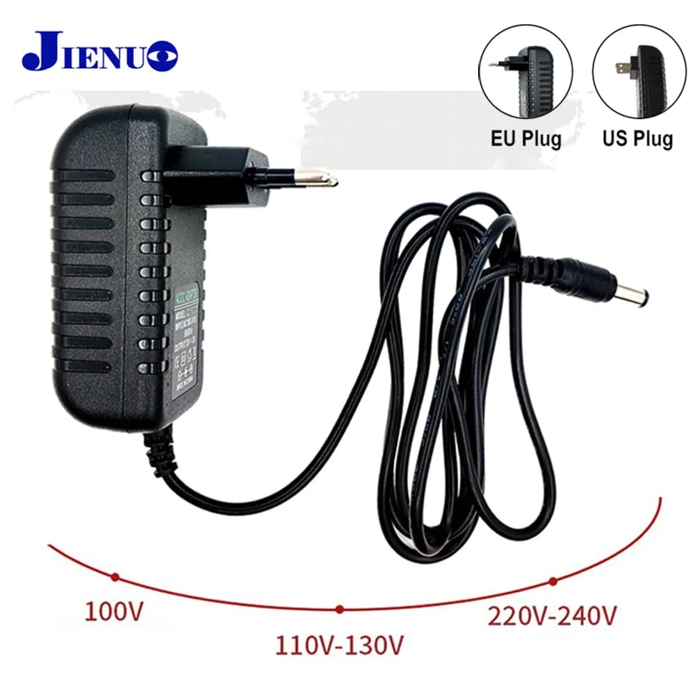 EU/US Power Adapter Input AC100-240V Output DC12V Universal Adapter Supply Charger Converter Plug for Camera DVR Printer  JIENUO