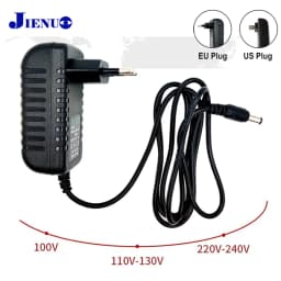 EU/US Power Adapter Input AC100-240V Output DC12V Universal Adapter Supply Charger Converter Plug for Camera DVR Printer  JIENUO