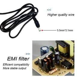 EU/US Power Adapter Input AC100-240V Output DC12V Universal Adapter Supply Charger Converter Plug for Camera DVR Printer  JIENUO