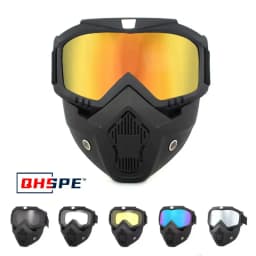UV400 Motorcycle Sunglasses Mask - Windproof Cycling Goggles with Mouthpiece for Motocross Ski & Bicycle Riding Protection