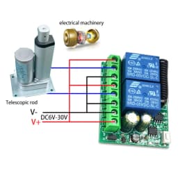 12V 24V RF 433Mhz Actuator Motor Controller, 2CH Receiver Module Switch & Transmitter For LED Door Electromagnetic Lock