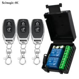 12V 24V RF 433Mhz Actuator Motor Controller, 2CH Receiver Module Switch & Transmitter For LED Door Electromagnetic Lock