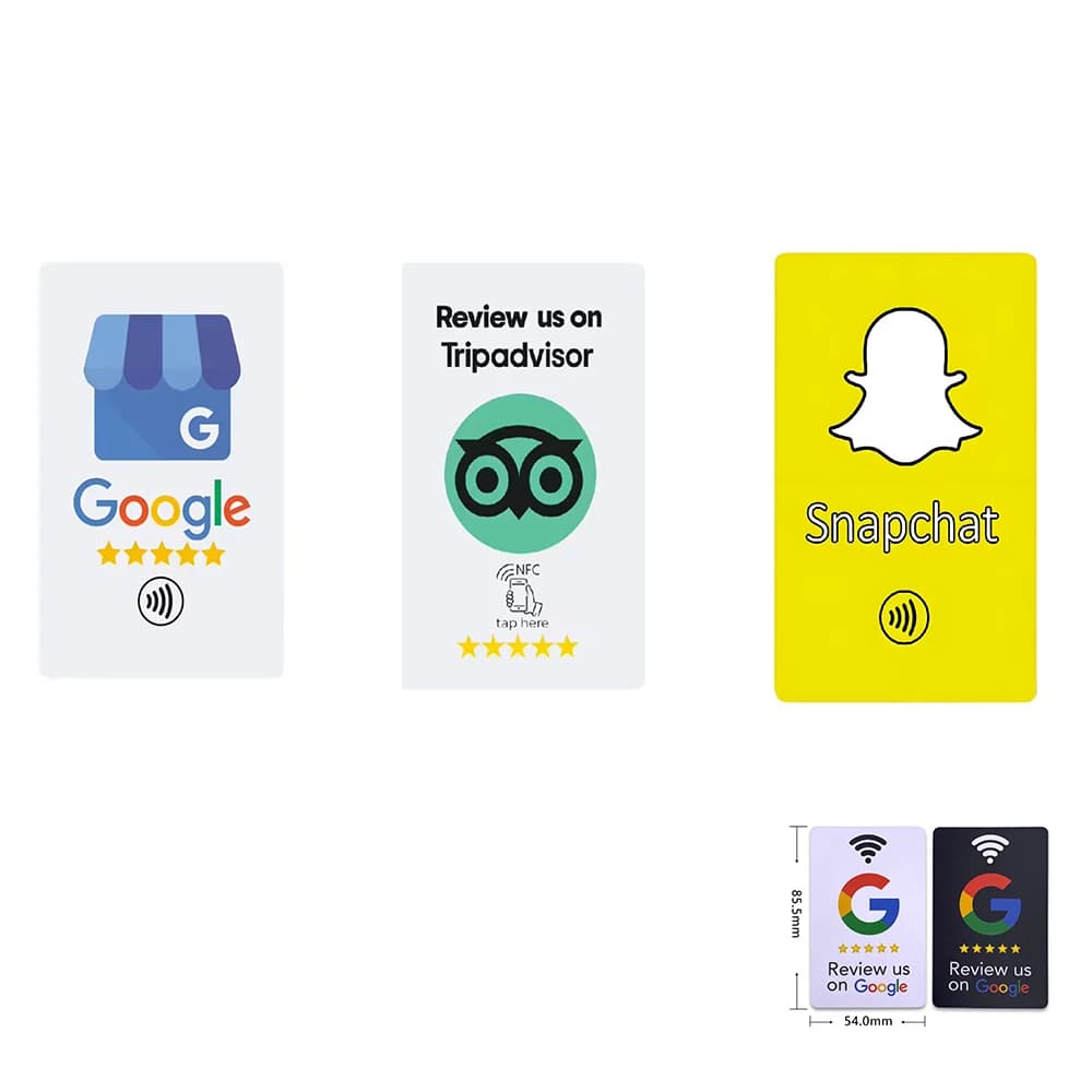 13.56Mhz programmable Google Review Card NFC 215 chip Google Reviews display card brand Tag