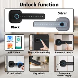 CDOK 2025 M6 Tuya Bluetooth Smart Lock - Fingerprint & Password Door Lock with Multiple Unlocking Methods