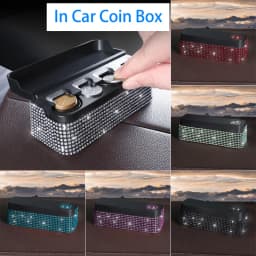 Black 4 Slots Coin Dispenser In Car Coin Holder Sorter Collector With Spring Mini Portable Storage Safe Box For Shop Outdoor Car
