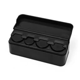 Black 4 Slots Coin Dispenser In Car Coin Holder Sorter Collector With Spring Mini Portable Storage Safe Box For Shop Outdoor Car