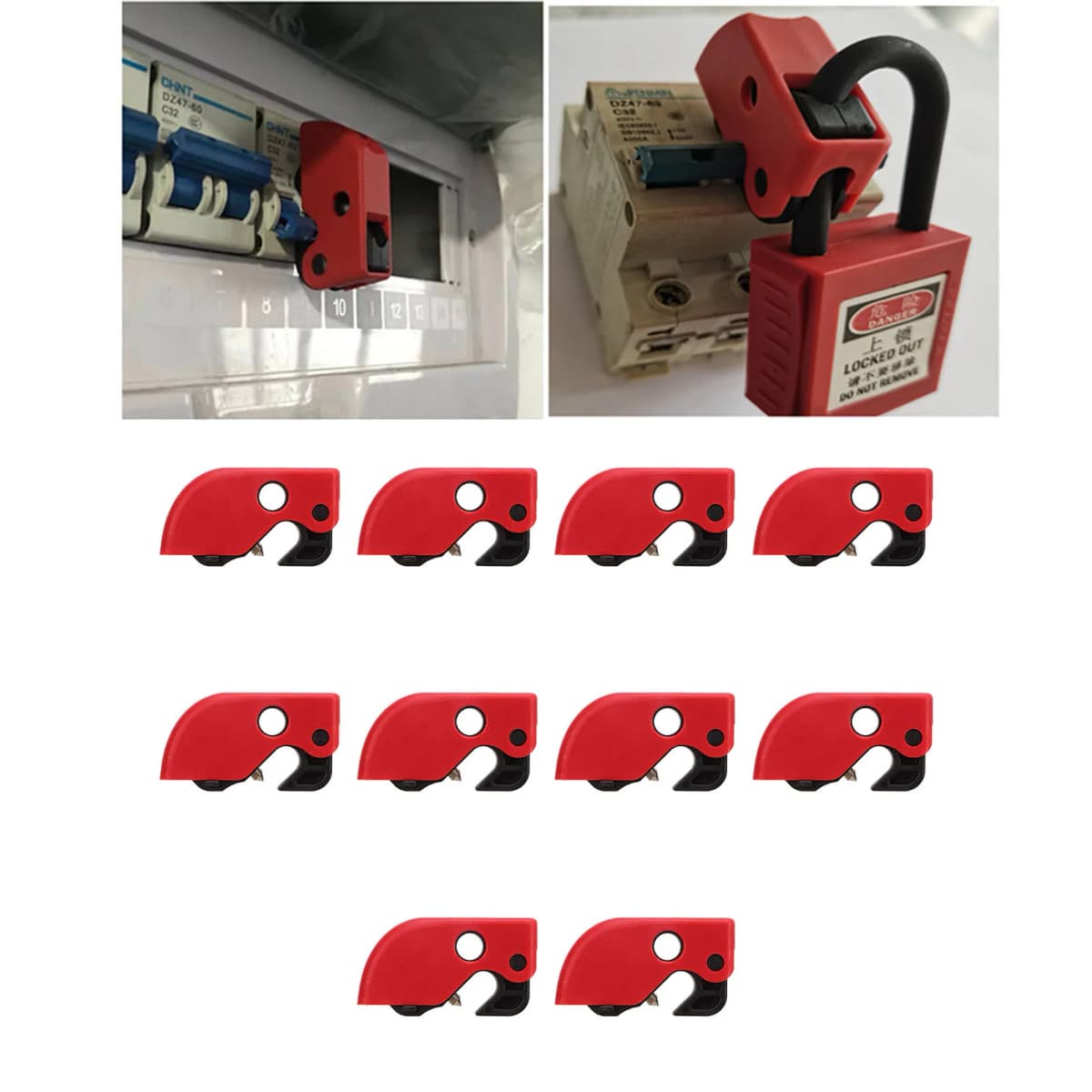 Circuit Breaker Lock Device Circuit Breaker Lockout Device Clamp On Safety Lock Set Kit for Industrial Chemical Power