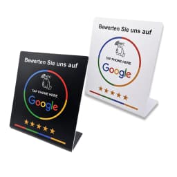 NFC Tap Stand German French Spanish English 4 Version Google Review NFC Stand NFC Table Display for Restaurant