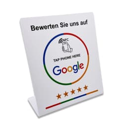 NFC Tap Stand German French Spanish English 4 Version Google Review NFC Stand NFC Table Display for Restaurant