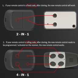 Multi-frequency 280-868MHz Garage Door Opener Remote Control Gate Opener 433MHz Handheld Transmitter With Car Sun Visor Clip