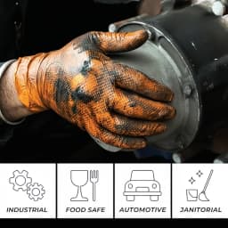New Heavy Duty Nitrile Work Gloves Orange Disposible Latex Free PVC Gloves for Car Industry Gardening Care Cooking Tools