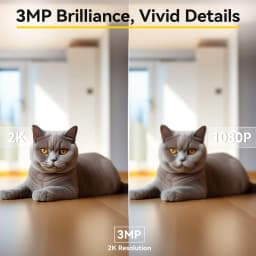 Boykeep 2K Pet Dog Camera with Phone App, 5G/2.4GHz WiFi Indoor Security Baby Camera, 360° Pan & Tilt, 2-Way Audio, Night Vision