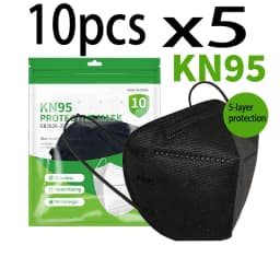 50/100pcs Black and White Masks Adult KN95 Masks Facial Travel Use Dustproof 5-Layer Breathable Design Adjustable Nose Bridge