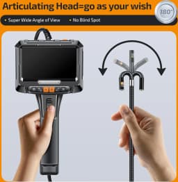 360 ° Rotating Dual-Lens Endoscope, 3.9MM 5-Inch IPS Endoscope Inspection Camera, Automotive Mechanical Industrial Endoscope