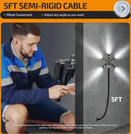 360 ° Rotating Dual-Lens Endoscope, 3.9MM 5-Inch IPS Endoscope Inspection Camera, Automotive Mechanical Industrial Endoscope