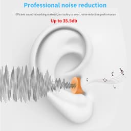 TISHRIC Earplugs Soft Sponge Ear Plugs Noise Reduction Sleeping Earplug Travel Noise Reduction Rate 35.5db Sound Insulation