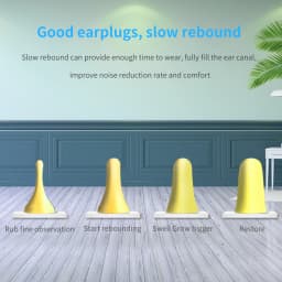 TISHRIC Earplugs Soft Sponge Ear Plugs Noise Reduction Sleeping Earplug Travel Noise Reduction Rate 35.5db Sound Insulation