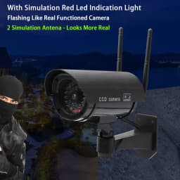 Dummy Wireless Camera Plastic Fake CCTV Camera With Simulation Antena Red Led Flashing AA Battery Surveillance Security System