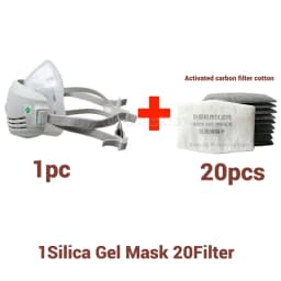 21in1 Dust Mask Carbon Filter Cotton Respirator Half Face Dust-Proof Anti Industrial Construction Dust Haze Fog Safety Gas Mask