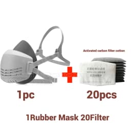 21in1 Dust Mask Carbon Filter Cotton Respirator Half Face Dust-Proof Anti Industrial Construction Dust Haze Fog Safety Gas Mask