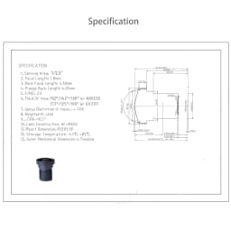 Witrue Fisheye Lens Wide View Angle HD 5MP 1.8MM M12 Mount F2.0 1/2.5" for Surveillance Security Camera CCTV Accessories