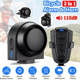 Awapow Smart Anti-theft Bike Alarm Wireless Bicycle Motorcycle Vibration Detector USB Charging Remote Control Burglar Alarm