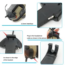 Tactical Headset Adapter Microphone Y-Line Kit for Walker's Razor Electronic Headphone with Tactical PTT U94 for Baofeng Walkie