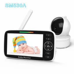 SM50/SM530A 5 Inch LCD Video Baby Monitors Wireless Babysitter Two Way Audio Night Light Temperature Pet Baby Camera Nanny Music