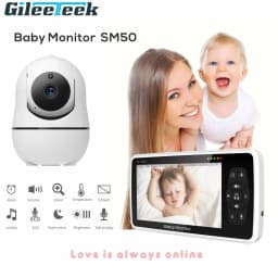 SM50/SM530A 5 Inch LCD Video Baby Monitors Wireless Babysitter Two Way Audio Night Light Temperature Pet Baby Camera Nanny Music