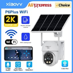 XIAOVV 4G WIFI 6MP Surveillance Smart Security Camera Solar Charging IP65 Waterproof Human Tracking Full Color Night Vision