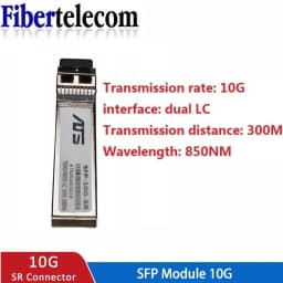 10G SFP+ Duplex LC SFP Module Multi-Mode 850nm 300m SFP-10G-SR for Cisco/Mikrotik/Huawei Switch Full Compatible