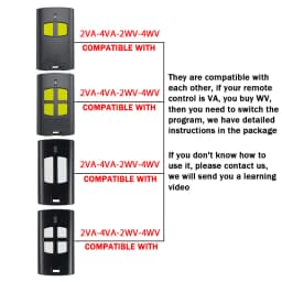30PCS For TO.GO 2VA 4VA 2WV 4WV Garage Door / Gate Remote Control 433.92MHz Rolling Code